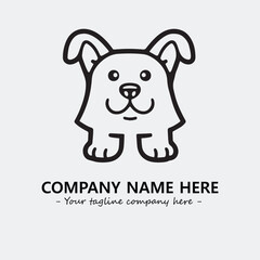 Dog illustration black and white for logo company vector image

