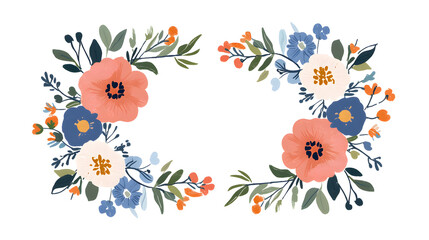 Obraz premium Floral ornaments framing greeting illustration