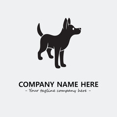 Dog illustration black and white for logo company vector image
