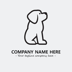 Dog illustration black and white for logo company vector image

