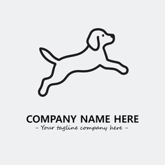 Dog illustration black and white for logo company vector image

