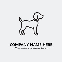 Dog illustration black and white for logo company vector image
