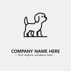 Dog illustration black and white for logo company vector image

