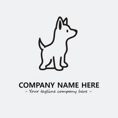 Dog illustration black and white for logo company vector image
