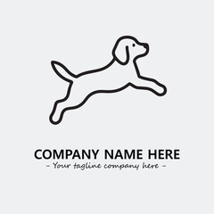 Dog illustration black and white for logo company vector image
