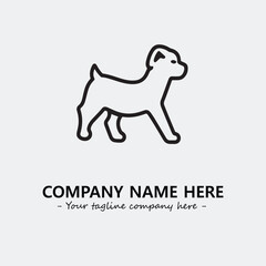 Dog illustration black and white for logo company vector image
