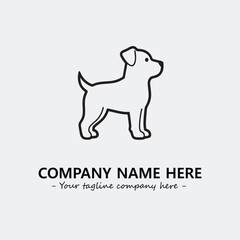 Dog illustration black and white for logo company vector image
