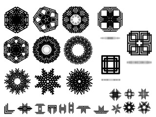 Set of abstract geometric shapes