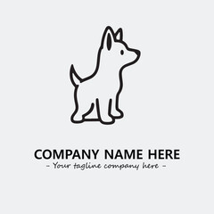 Dog illustration black and white for logo company vector image
