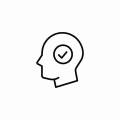 head checkmark approval icon sign vector