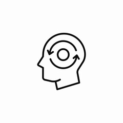 head circular arrows icon sign vector