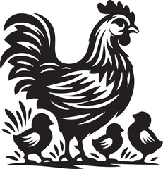 rooster and hen
