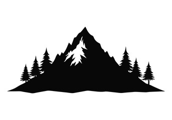 Mountain Forest Tree Landscape Silhouette