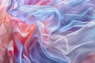 Obraz premium Soft, pastel fabric drapes with gentle, flowing movements, Soft and pastel tones intertwining