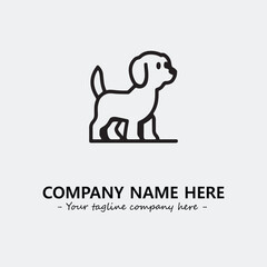 Dog illustration black and white for logo company vector image
