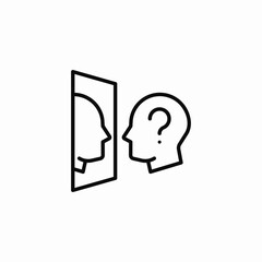 mirror question reflection icon sign vector