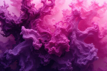 Fototapeta premium Mesmerizing Ink in Water: Close-Up Experimental Photography of Swirling Magenta Patterns