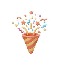 Confetti Popping from Party Popper for Celebration Fun