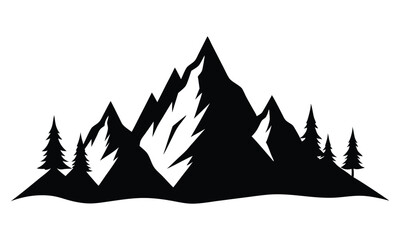 Mountain Forest Tree Landscape Silhouette