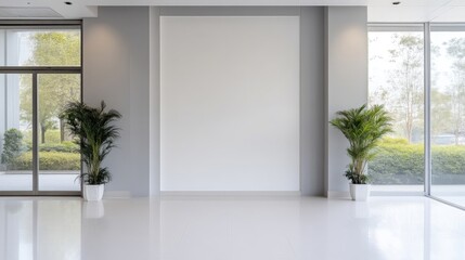Modern, empty office lobby