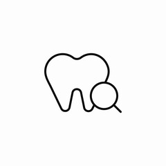 tooth magnifying glass icon sign vector
