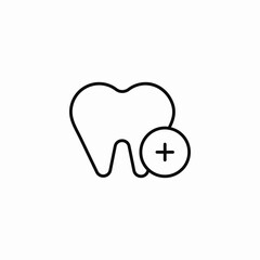 tooth plus icon icon sign vector