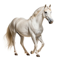 Naklejka premium White Arabian horse isolated on transparent background.