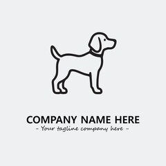Dog illustration black and white for logo company vector image
