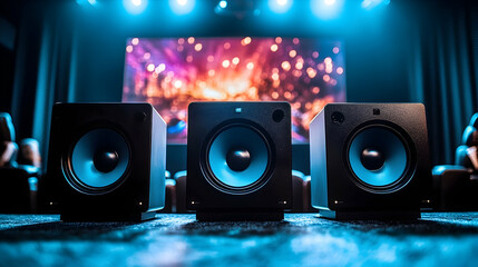 Home Theater Speakers in Luxurious Room