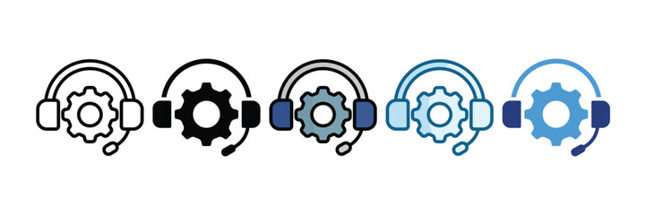 Customer Service Strategy Icon Set Multiple Style Collection