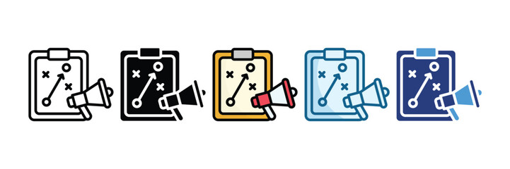 Marketing Action Plan Icon Set Multiple Style Collection