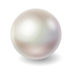 Realistic illustration of a lustrous natural pearl with soft iridescent colors background representing elegance and sophistication ideal for jewelry and fashion designs with copy space.