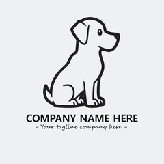 Dog illustration black and white for logo company vector image
