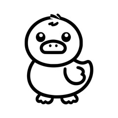 Obraz premium Cute duck in minimal line art style