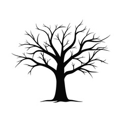 Obraz premium a solid black silhouette of tree