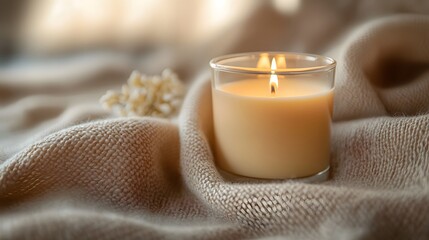 Wellness event featuring organic healthcare products cozy indoor setting candlelight ambiance for relaxation