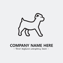 Dog illustration black and white for logo company vector image
