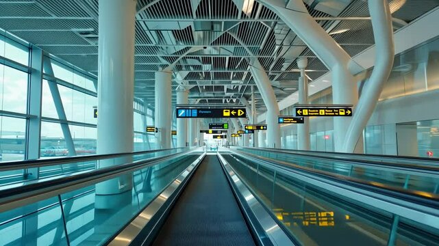 Moving walkway at the airport.