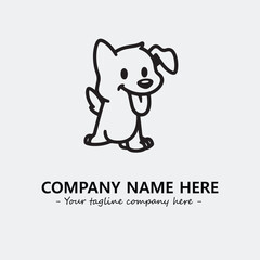 Dog illustration black and white for logo company vector image
