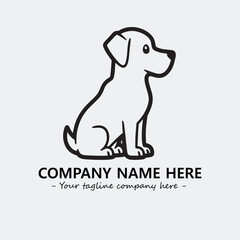 Dog illustration black and white for logo company vector image
