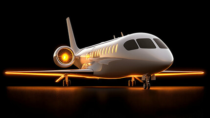 Sleek private jet luxury air travel and high end transportation
