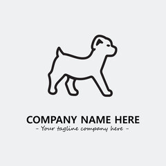 Dog illustration black and white for logo company vector image

