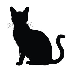 silhouette of a cat on a white background