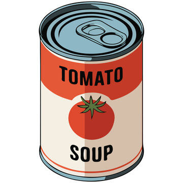 tomato soup can ready meal isolated vector illustration on white background
