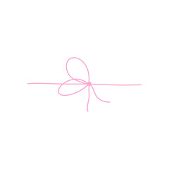 Hand drawn pink bow line
