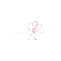 Hand drawn pink bow line