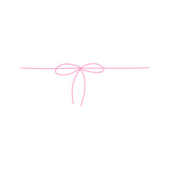 Hand drawn pink bow line