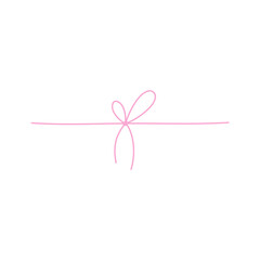 Hand drawn pink bow line