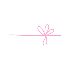 Hand drawn pink bow line