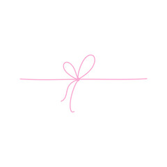 Hand drawn pink bow line